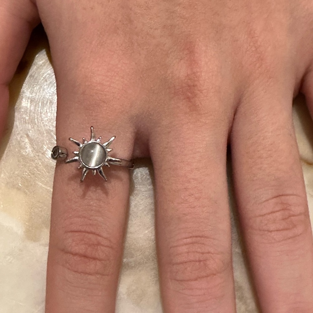 Radiant Silver Sunburst Ring​